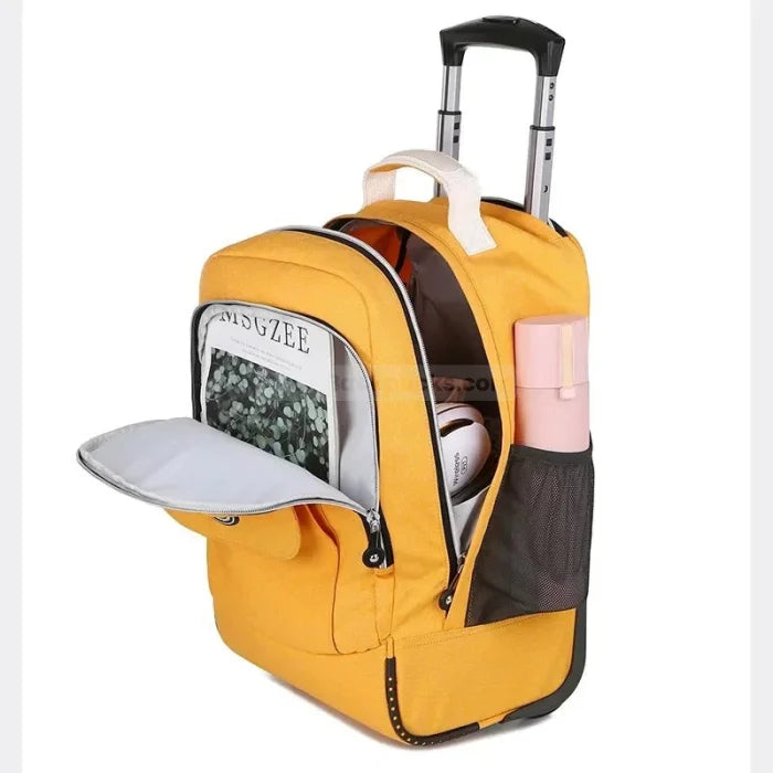 Yellow Rolling Backpack