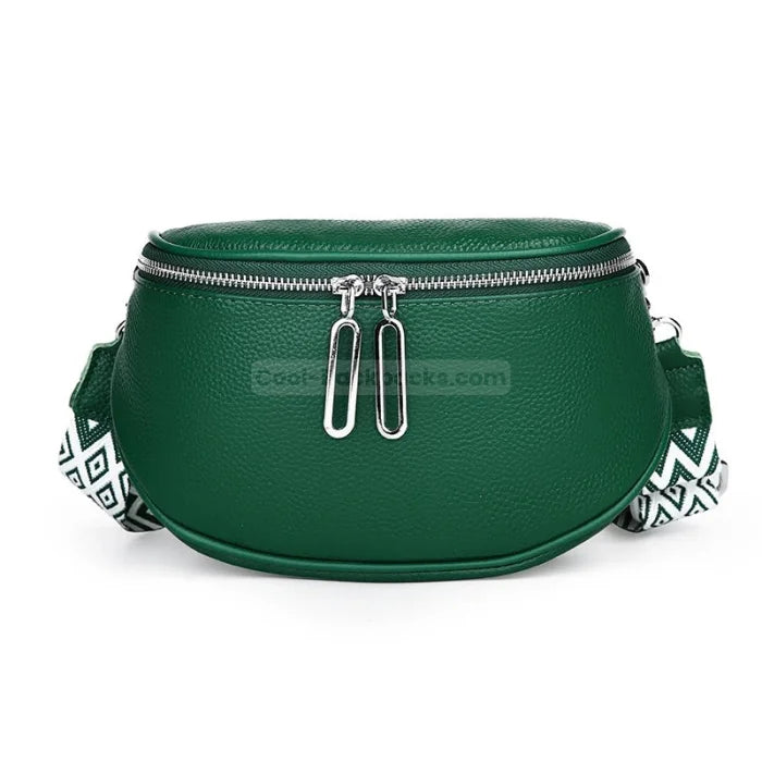 Zip Messenger Bag - Green